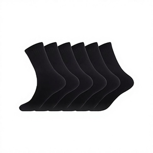 <b>Black</b> Crew <b>Sports</b> <b>Socks</b> Solid Knitted Athletic <b>Socks</b> Breathable Anti Slip Quick Dry for Running Basketball - Product Image 2