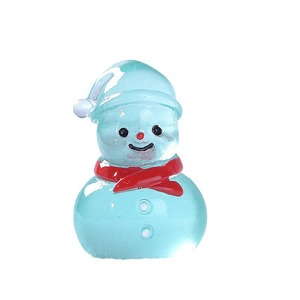 Adornos de muñeco de nieve de micropaisaje navideño moderno, objetos decorativos de escritorio luminosos bonitos, accesorio transfronterizo de resina - Product Image 5