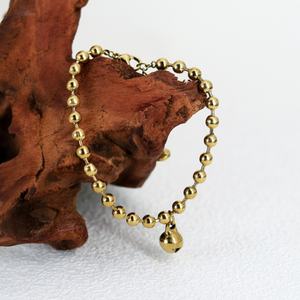 Custom Wholesale Stainless Steel Trendy Geometric Fashion <b>Bead</b> <b>Bracelets</b> & Bangles 18K Gold Plated <b>for</b> <b>Women</b> - Product Image 2