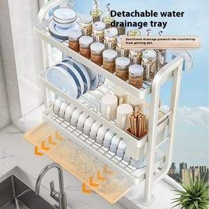 Escurridor de Platos Metálico Ecológico de Alta Calidad, Multicapa, para Montar en la Pared, Sin Taladro, Ahorra Espacio en la Cocina - Product Image 4