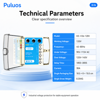 Protecteur de tension industriel Puluos KE-V36-120V avec protection réglable contre les surtensions et les sous-tensions