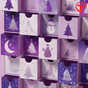 Calendario <span class=keywords><strong>de</strong></span> Adviento Biodegradable con Cajones Deslizantes para Cosméticos, Caja <span class=keywords><strong>de</strong></span> Regalo <span class=keywords><strong>de</strong></span> <span class=keywords><strong>Maquillaje</strong></span> para Navidad - Product Image 4