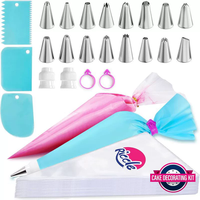 124 pièces sacs à pâtisserie en plastique conseils ensemble Simple pratique gâteaux décoration fournitures Kit pour la cuisson et le divertissement de fête