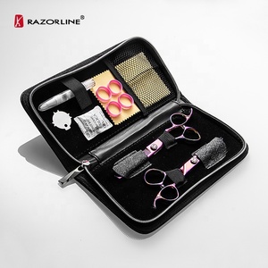 Khắc lồi cạnh thép không gỉ chuyên nghiệp thợ cắt tóc tóc <span class=keywords><strong>Shears</strong></span> Ergonomic xử lý bóng mang căng thẳng hệ thống đặt hàng số lượng lớn - Product Image 6