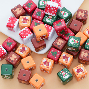 Stampa acrilica Xmas Santa pan di zenzero vernice quadrata di natale <span class=keywords><strong>perline</strong></span> per artigianato natale - Product Image 2