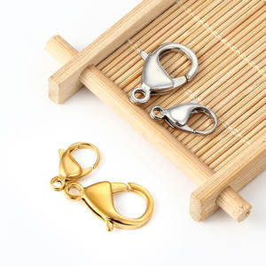2 buah/tas baja tahan karat bening 18k berlapis emas dengan ujung rantai gesper Lobster untuk membuat perhiasan Aksesori DIY - Product Image 4