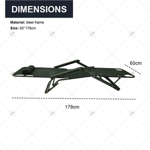 Sedia Letto <span class=keywords><strong>Pieghevole</strong></span> <span class=keywords><strong>da</strong></span> Campeggio e Spiaggia in Acciaio, Regolabile, Portatile, Personalizzabile, Economica, OEM - Product Image 3