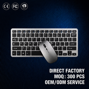Clavier et <span class=keywords><strong>souris</strong></span> sans fil mini USB 2,4 G - Ultra-mince, 1200 DPI, design ergonomique pour ordinateur portable/téléphone et bureau à domicile - Product Image 1