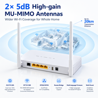 Terminal Jaringan Optik AC1200 Dual-Band Wi-Fi 5 XPON ONU dengan POTS USB MU-MIMO 4 Port LAN Gigabit Peralatan Serat Optik