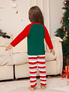 Ropa de casa para padres e hijos pareja chico Bady perro ropa de dormir dibujos animados Santa sombrero con monograma rayas familia Navidad pijamas conjunto - Product Image 4
