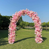 Fleurs artificielles rose vif pour arche de mariage, centres de table rose pêche, décorations pour centre commercial