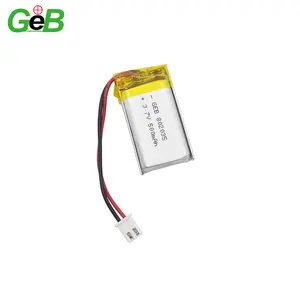 2022顶级销售定制可充电802035 3.7v 500mah 1.85wh lipo电池