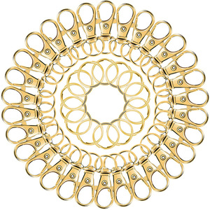 100 pièces mousquetons et porte-clés pivotants en métal 50 pièces petits fermoirs porte-clés à griffes de homard et 50 pièces porte-clés pour clip porte-clés - Product Image 4