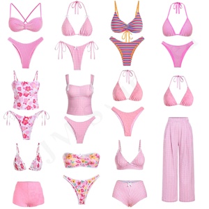 2025 Mùa Hè Thời Trang Tùy Chỉnh Phụ Nữ Hai Mảnh Sexy Áo Tắm Halter Rắn Màu Cổ Điển Micro Bikinis Set Đồ Bơi Sang Trọng - Product Image 1
