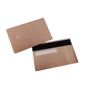 Carte de crédit bancaire en métal à fente en or rose personnalisée en gros Carte de visite NFC Carte de visite en métal avec bande magnétique - Product Image 3