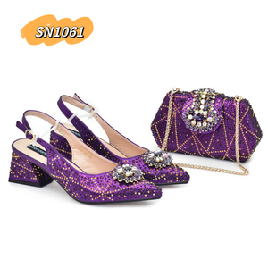 Ensemble de chaussures et sac pour femmes africaines, chaussures et sac de soirée nigérians, chaussures et sacs <span class=keywords><strong>italiens</strong></span> assortis pour femmes - Product Image 3