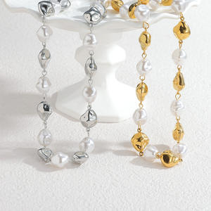 Baroque <strong>Pearls</strong> Irregular Handmade Charm Waterproof Pvd Stainless Steel <strong>Pendant</strong> Fashion Jewelry <strong>Necklaces</strong> for Women Wholesale - Product Image 3