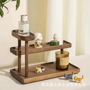 Modern Minimalist Solid Wood Storage Rack Multifunctional <b>Desktop</b> Organizer For Perfumes And Vases Living Room Use - Product Image 1