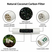 Filtre Tabac Biodégradable Premium au Charbon Actif Coque Coco Naturel Haute Adsorption Substances Nocives Sensation Pure