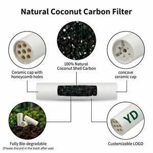 Filtre <span class=keywords><strong>Tabac</strong></span> Biodégradable Premium au Charbon Actif Coque Coco Naturel Haute Adsorption Substances Nocives Sensation Pure - Product Image 2
