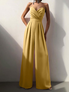 2026 <b>Floor</b> <b>Mopping</b> Fashion Forward Elegant Wedding Party Straight Wide Leg Rompers Women Jumpsuit Dress - Product Image 2