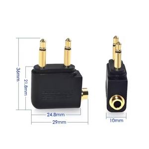 デュアル3.5mmプラグアダプタージャックオーディオヘッドフォンコンバーターアダプター航空飛行機旅行イヤホンコネクタ用 - Product Image 2