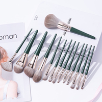Juego de 14 Brochas de Maquillaje Premium de Pelo Sintético Suave para Rostro, Ojos, Base, Polvo, Rubor, Iluminador, Corrector, Cejas y Labios