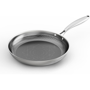 Triply không dính thép không gỉ Fry Pan skillets 8 10 12 inch tổ ong nấu ăn Pan kitchenware20cm 24cm 28cm lai Frying Pan - Product Image 1