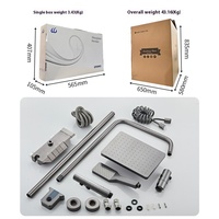 Gun Gray Set keran Pancuran aluminium pembawa pesawat persegi multifungsi tersembunyi untuk apartemen & Rumah Sakit