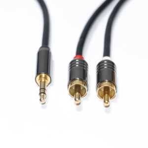 Câble audio professionnel <span class=keywords><strong>AV</strong></span> TV RCA vers AUX 3,5 mm avec blindage combiné et gaine en nylon/PVC pour lecteur DVD et connexion haut-parleur - Product Image 2