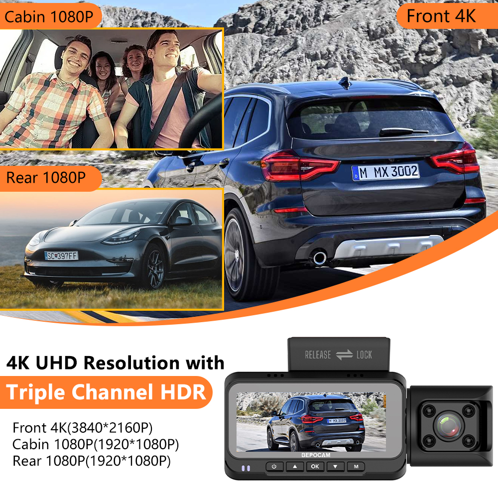ORANGLES 3 Channel Rear View Mirror Dash Cam 4K+1K Infrared WiFi GPS Parking Mode Night Vision UK Accident Evidence ZD80A 2025 - detailed closeup view - illustrating benefits - Image 3 of 6 | created for all | Shop 3 Channel Rear View Mirror Dash Cam 4K+1K Infrared WiFi GPS Parking Mode Night Vision UK Accident Evidence ZD80A 2025 North Carolina | Free Shipping ORANGLES
