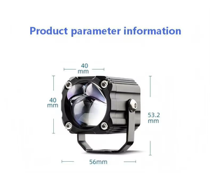 3 Lens <b>Projector</b> Lens Auxiliary Headlight 40x40x53.2mm Waterproof 6000K Dual Color White Yellow Motorcycle Car Spot Work <b>Light</b> - Product Image 2