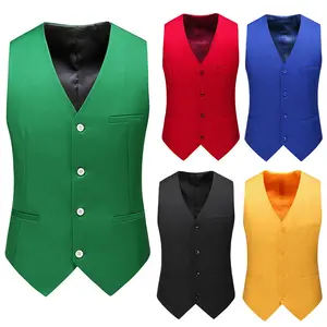 Wholesale Men's Stage Costumes Bling Suit Vest V Neck Waistcoat Male Luxury Single Breasted Shiny Sequins Formal Vests