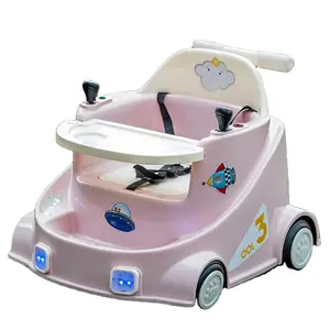 Coche de juguete de carga para bebés, coche eléctrico para niños con control remoto, puede sentarse caminando, andador de mano para bebés, silla de comedor