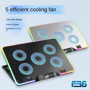 Support d'écran pliable portable F36 2 5 avec ventilateur, 17 pouces, refroidissement par air, matériau ABS, radiateur léger pour ordinateur portable - Product Image 5