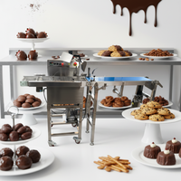 Ligne de production de mini-douilles glacées enrobées de chocolat pour dattes, cacahuètes, amandes et noix, pour usage domestique