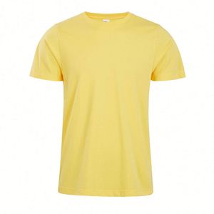Design Wholesale Including Packaging Yellow T-shirt Heavy Cotton Sublimation New Design Smooth O-neck Custom Tags T Shirts - Product Image 1