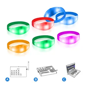 Dây Đeo Cổ Tay Led Rfid Cho Bữa Tiệc Dây Đeo Cổ Tay Giấy Dây Đeo Cổ Tay Nhẹ Vòng Đeo Tay Logo Silicon Sáng Bóng