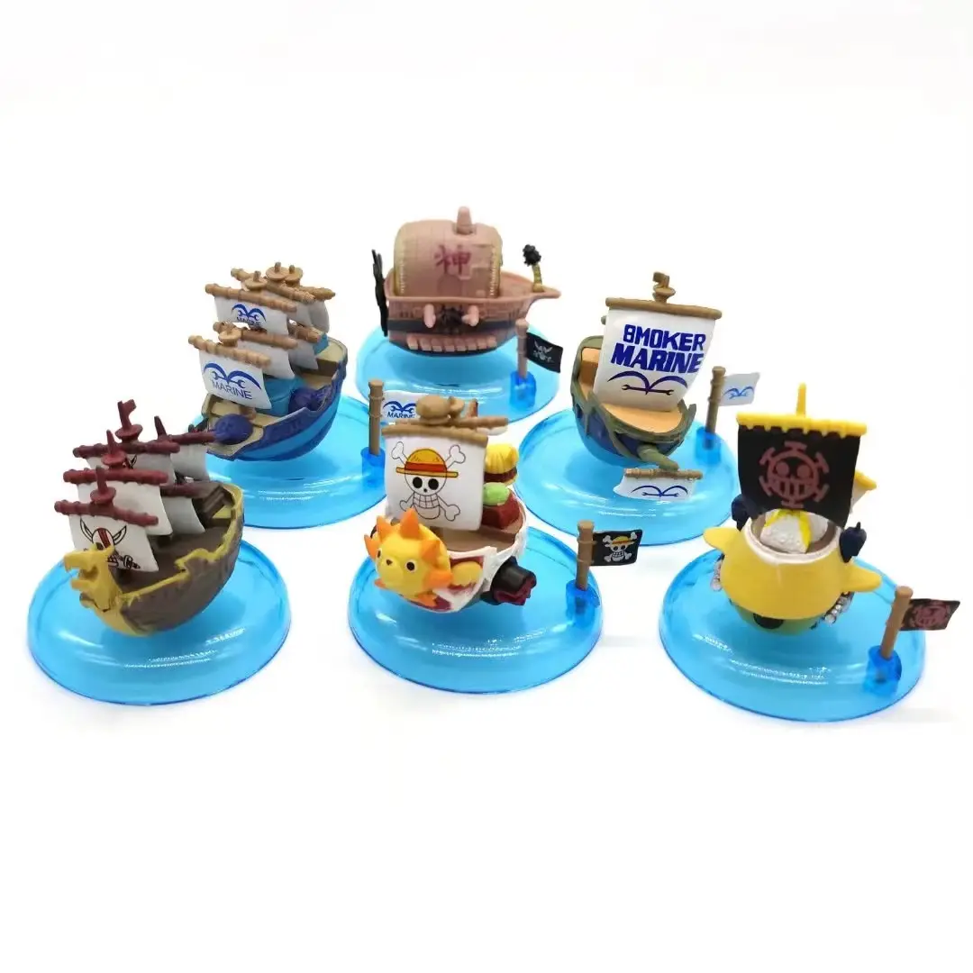 BJ 6 adet/takım korsan gemisi anime figürleri bir pieced deniz Rover bin güneşli gidiyor Merry Anime PVC şekil hediye seti deniz gemi