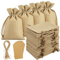 Sacs cadeaux en jute écologiques avec cordon de serrage 7x9 pouces Impression personnalisée pour les faveurs de mariage et les sachets de friandises