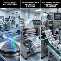 Autocollants de sécurité laser holographiques 2D/3D personnalisés, inviolables, étanches et résistants à la chaleur pour la classification des cartes à collectionner