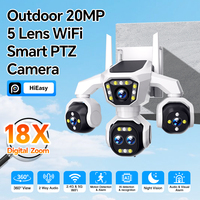Caméra de surveillance WiFi Ultra HD 20MP en gros avec cinq objectifs, vue quadruple, suivi intelligent, vision nocturne couleur, IP66