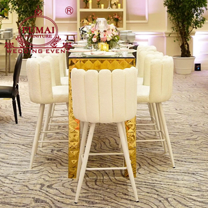 Taburetes de Bar de vino de tela beige estilo café proveedor de muebles para restaurante - Product Image 2