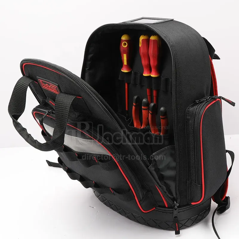 Jackman JKB-639H19 1680D Polyester Heavy Duty Hard Bottom Tool Rucksack Ba Lô Thợ Điện Ba Lô, Túi Công Cụ Ba Lô