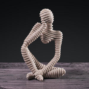 HelloWorld dessin pensif personnage décoration nordique étude créative décoration de la maison meubles salon bureau grès - Product Image 1