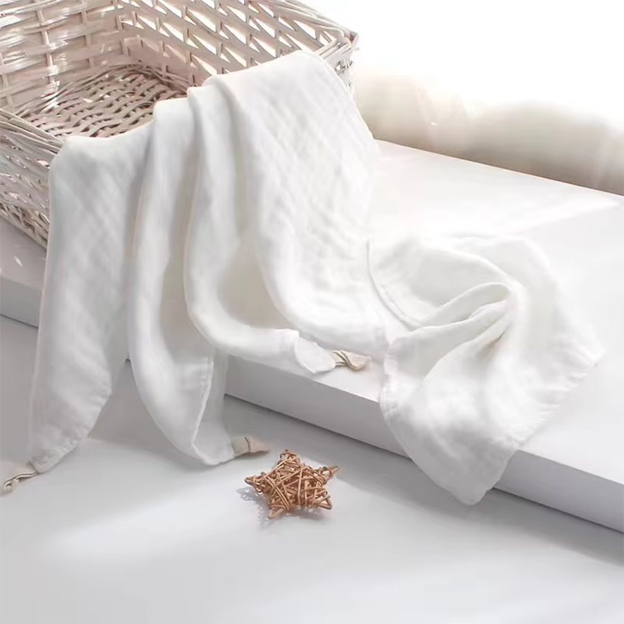 Wholesale Home Textile Breathable Soft Feeling 70% Bamboo Fiber 30% Cotton Double Faced Plain Dyed Gauze Fabric