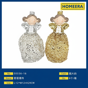 Decoración navideña LED de Papá Noel ecológica, tela festiva de 8 piezas, suministros de decoración de resina y hierro para uso en exteriores - Product Image 1