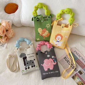 Bolsos de Gatito, Lindos Bolsos de Teléfono Móvil de Punto con Dibujos Animados, Mini Bolsos Cruzados Portátiles, Bolsos Cuadrados de Moda, Regalo para Invitados, Todas las Temporadas - Product Image 3