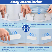 Fixateur de draps de lit de 3e génération amélioré, facile à utiliser, attache sécurisée pour matelas Queen/King/Full