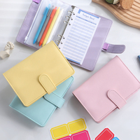Organisateur de budget en cuir PU A6 A5, classeur à 6 anneaux, enveloppe de rangement d'argent, classeur de budget de luxe, promotion, couverture rigide, 12 feuilles